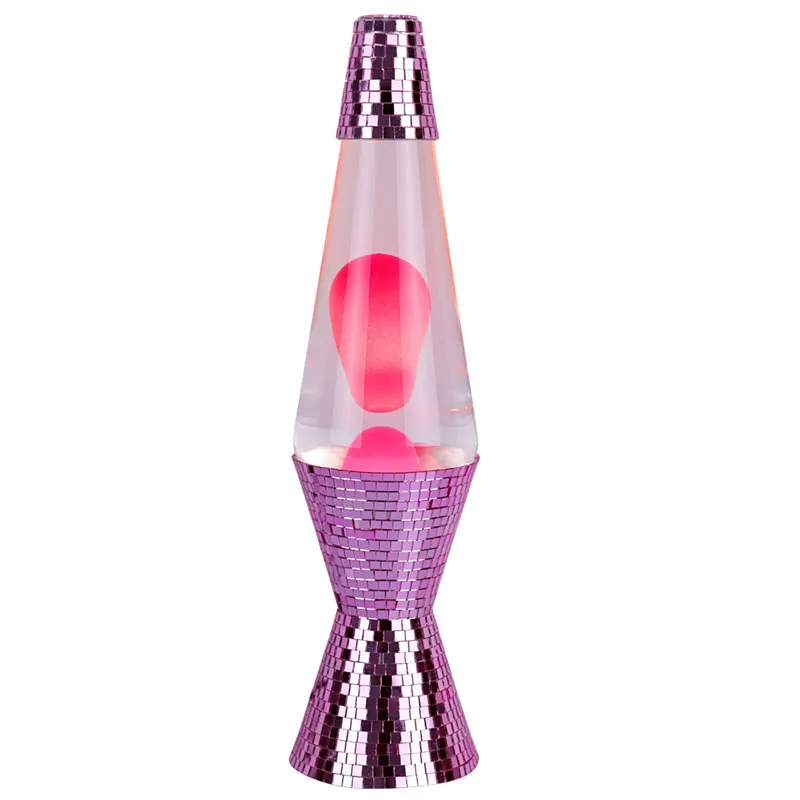 15 Inch Lava Lamp na may Pink Glass Patch