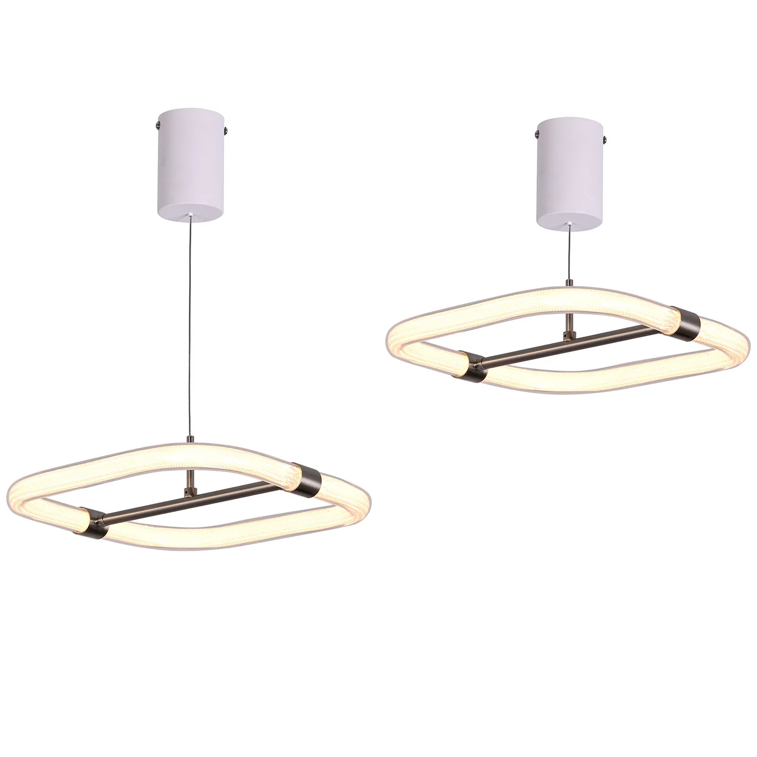 Adjustable LED Pendant Lamp na may Square Shade