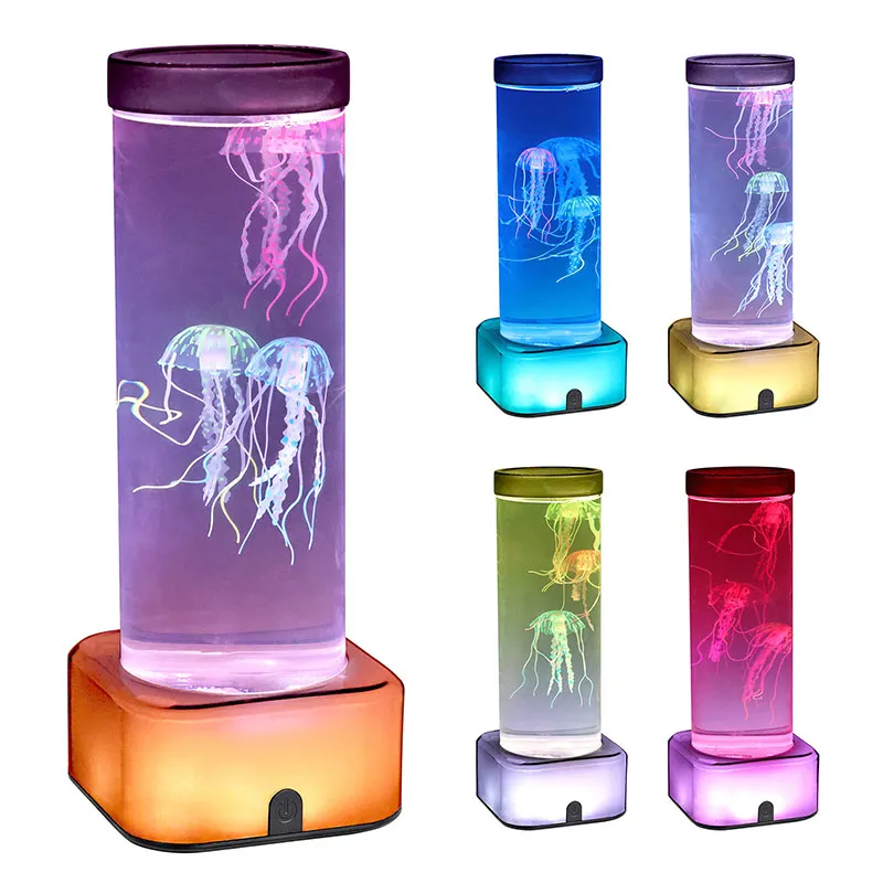 Big Jellyfish Lamp With RGB Square Base