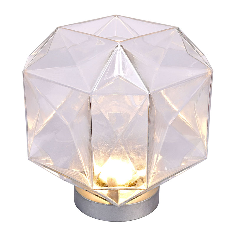 LED Table Lamp with Prismatic Glass Shade