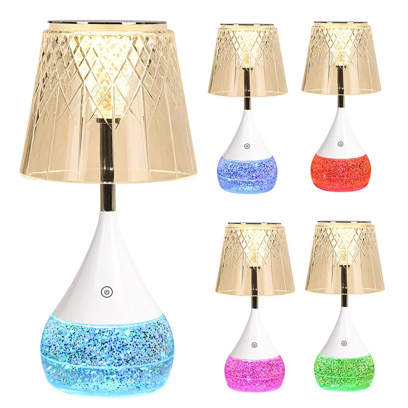 Luxus Cone arte asztali lámpa kristály ernyővel