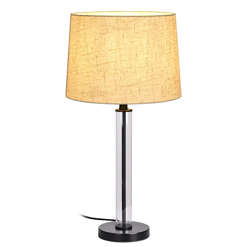 Midcentrury E26 E27 Table Lamp na may Tela na Shade