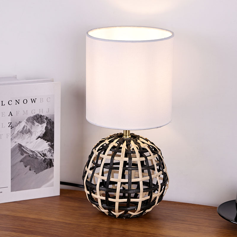 Table Lamp With Bamboo Weaving Base