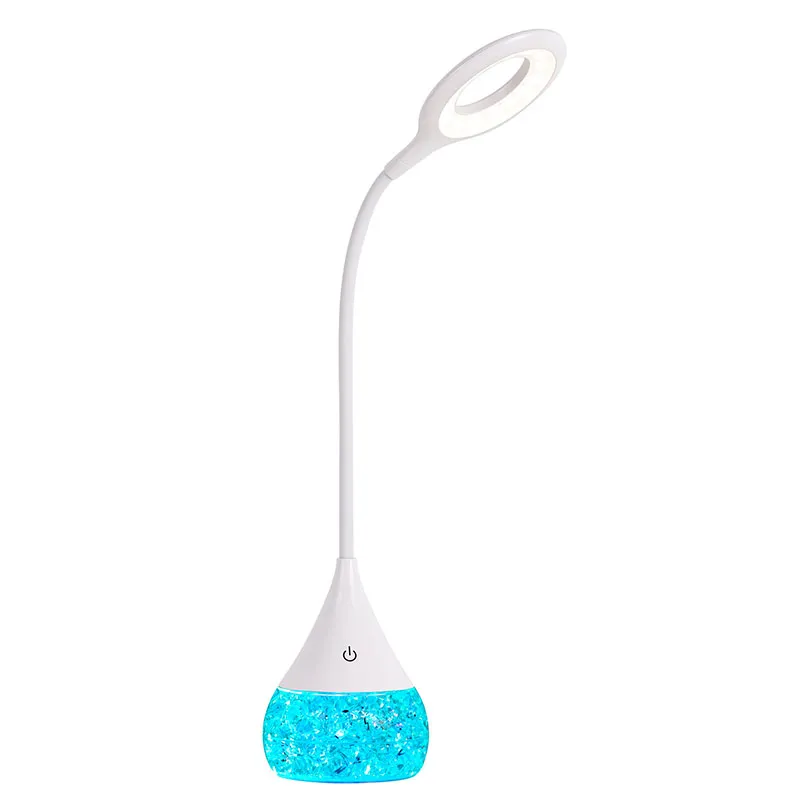 RGB ICE Liquid Base LED Desk Lamp na may Adjustable Shade