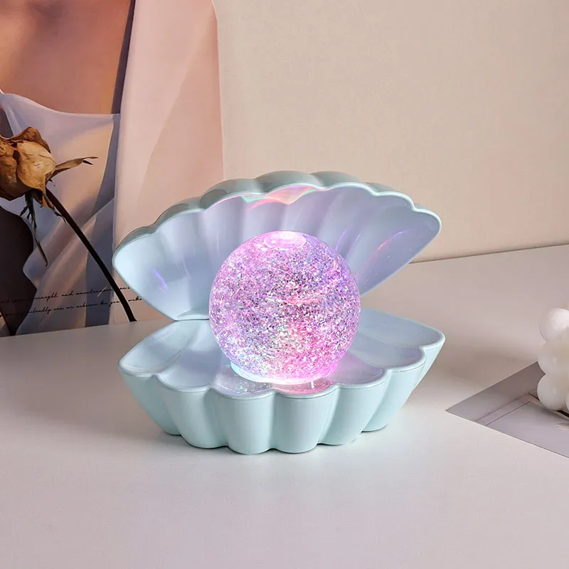 RGB Shell Lamp with Glitter Liquid