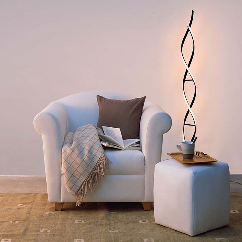 LED floor lamp with DNA shape