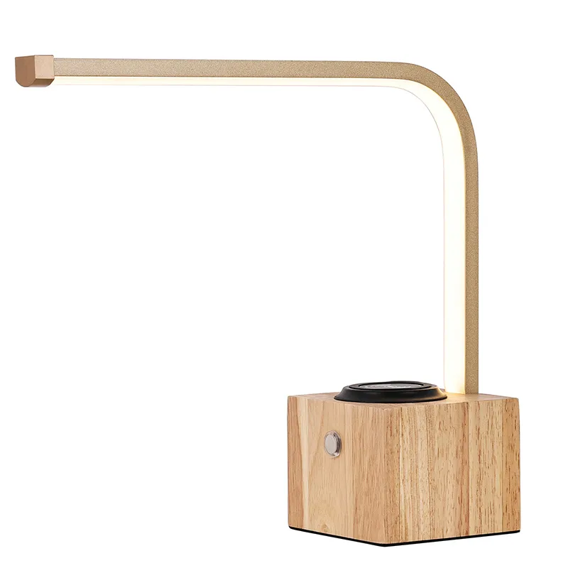 Tradition Wooden Base LED Desk Lamp with Wireless Charger