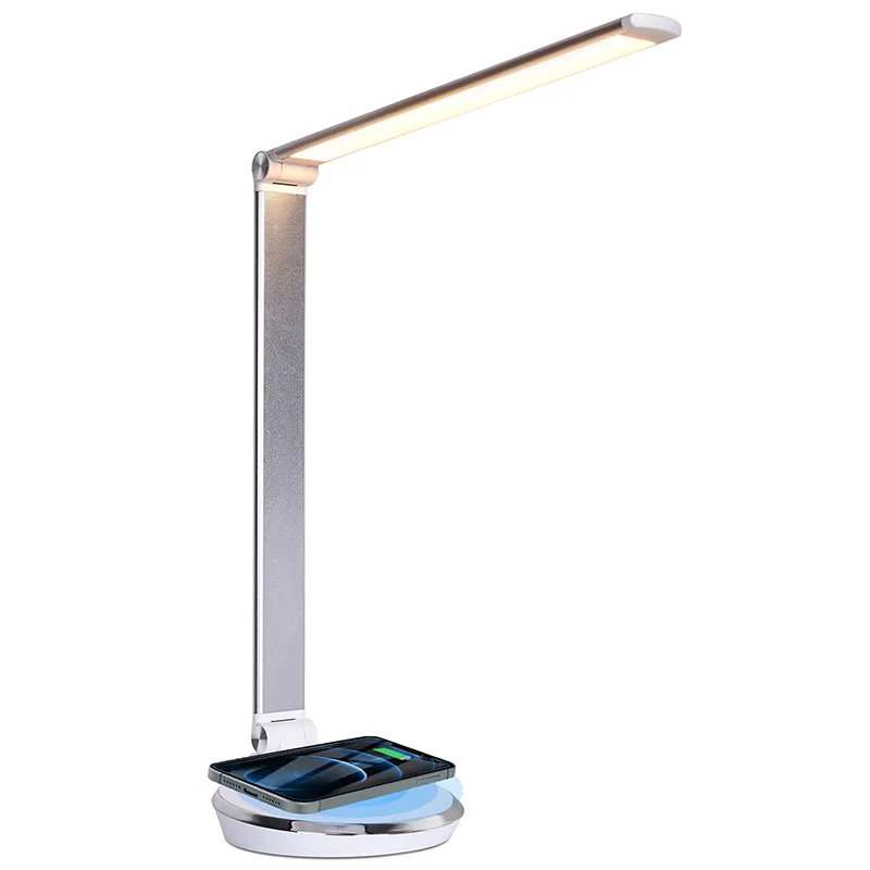 USB Port Led Desk Lamp na may Wireless Charger