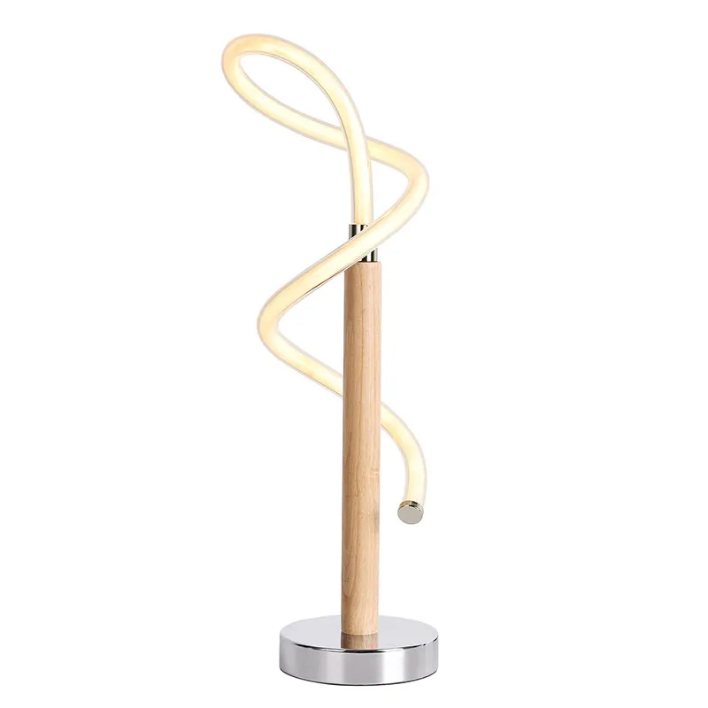 Wood LED Desk Lamp na may 360 Degree na Pag-iilaw