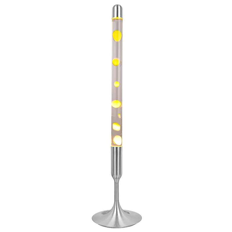 Lampe à lave sur pied jaune