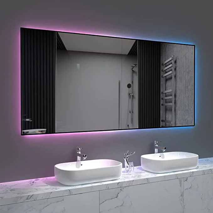 Large Bathroom Mirror with Tempered Glass