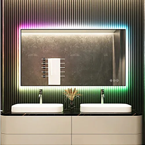 Rustproof Rectangle Magic Glass Lighted Bathroom Wall LED Bathroom Mirror