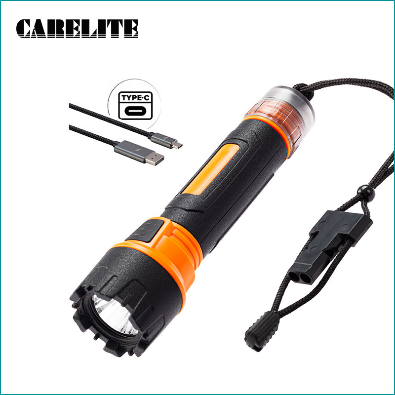 Rechargeable Compact Torch EDC Flashlight na may Emergency Whistle