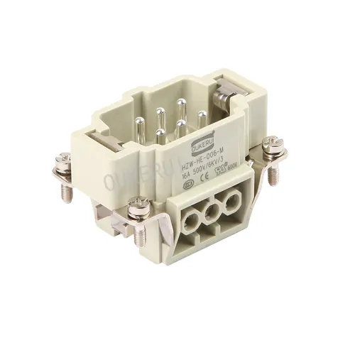 6 Pin 16A 500V Heavy Duty Connector Male Insert
