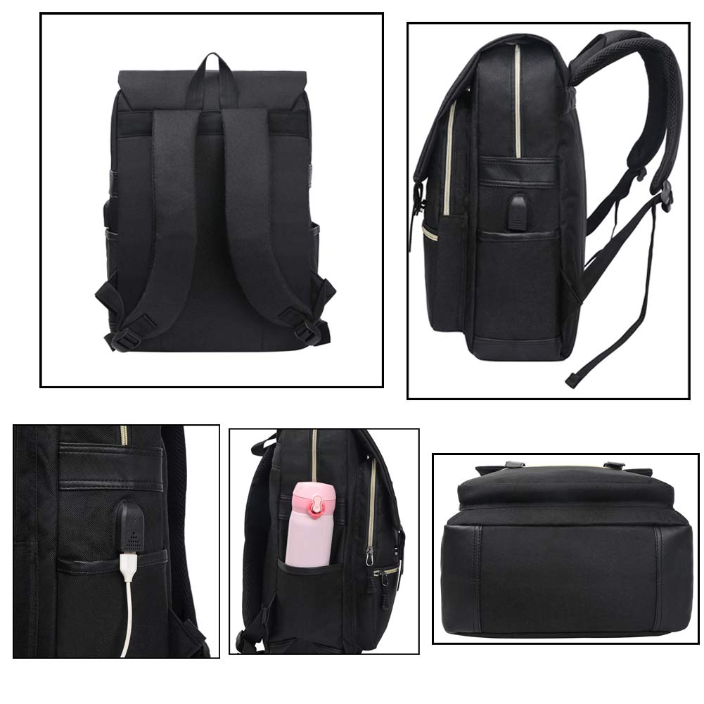 Unisex Black Backpack Suitable For School College