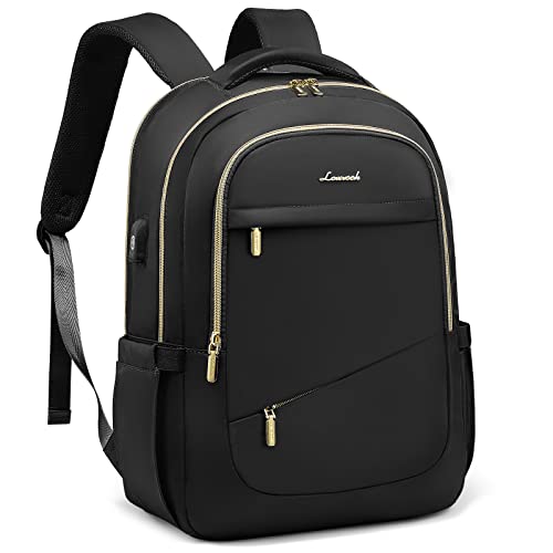Black Business Travel Backpack na may USB Port