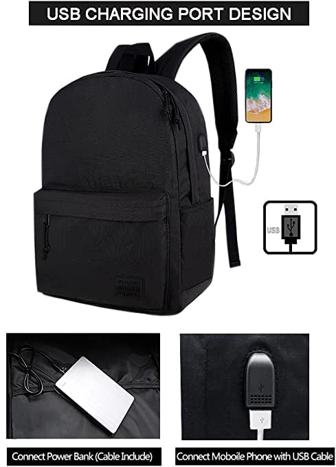Lekki, codzienny plecak na laptopa z portem USB