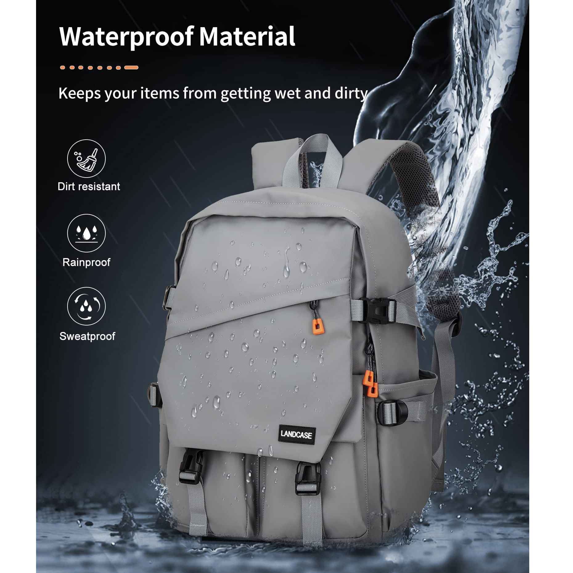 Waterproof College Backpack With Laptop Compartment