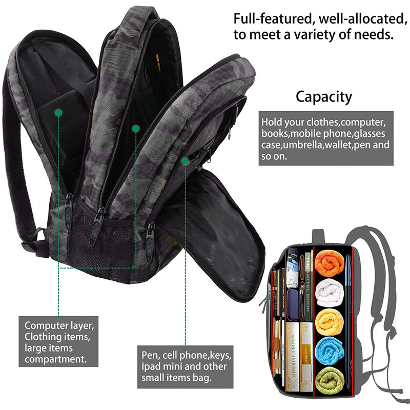 Durable Laptop Backpack with USB Charging Port