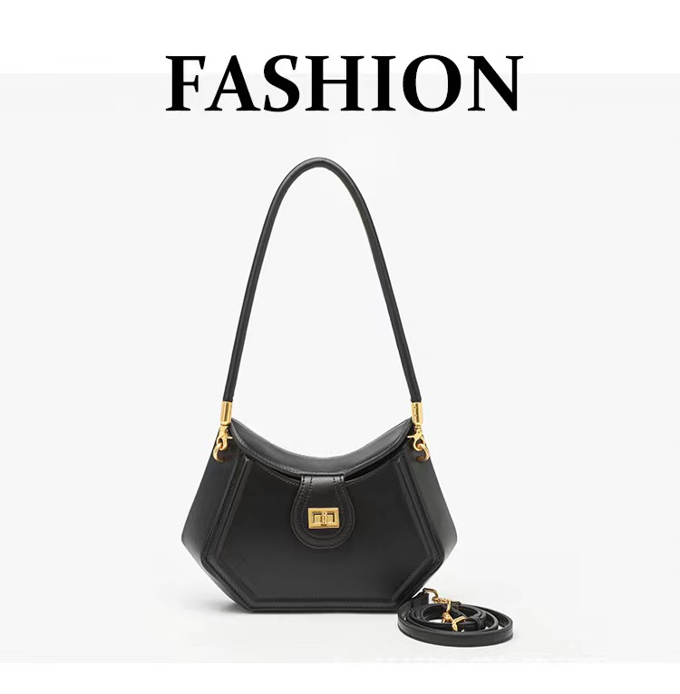 Emg6282 Tote Underarm Bags Woman Luxury Girls Shoulder Purse Handbag Leather Vintage Women Baguette Bag