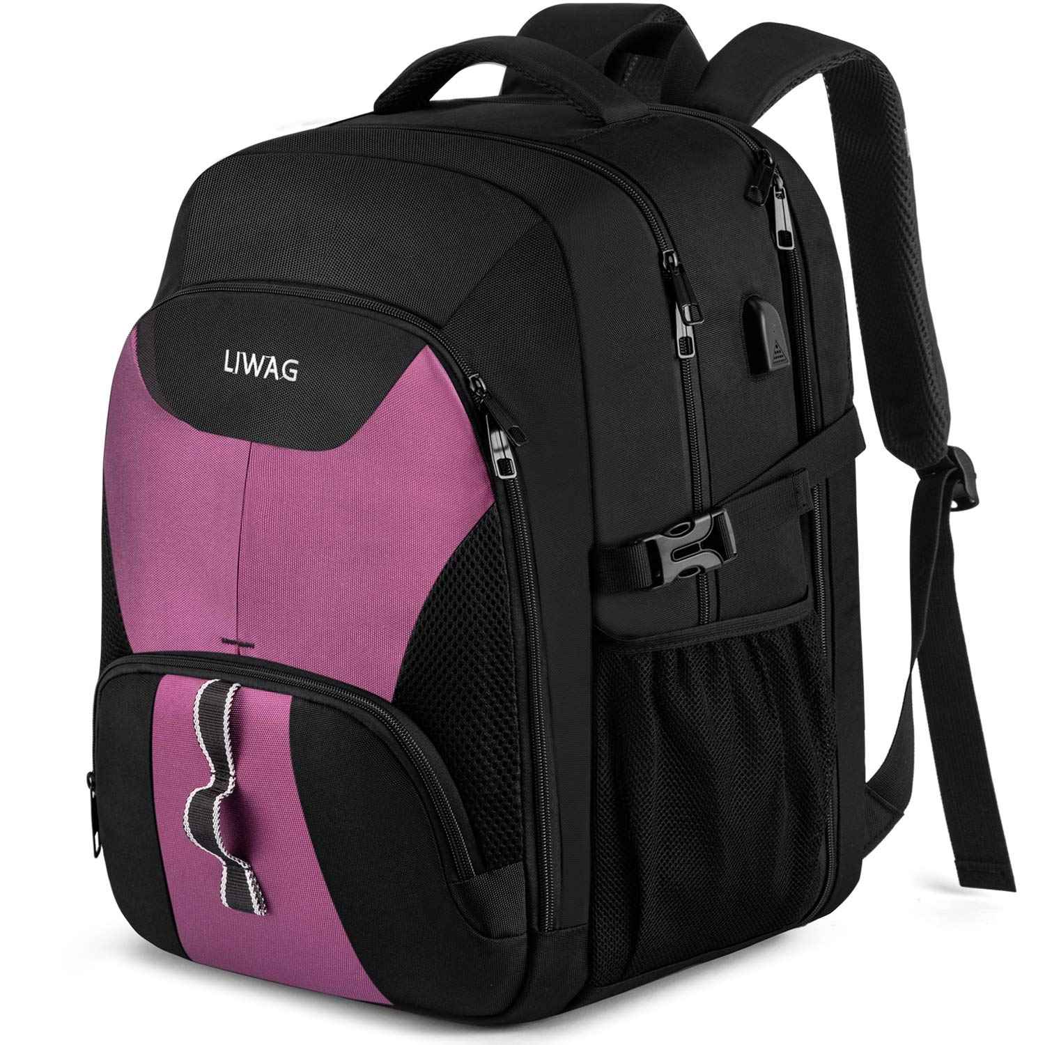 กระเป๋าเป้ใส่แล็ปท็อปสำหรับเดินทางขนาด 17 นิ้วแบบกันน้ำพร้อมพอร์ตชาร์จ USB