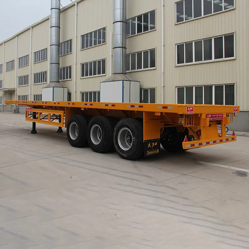 12.4m 3-axle flatbed semi trailer with FUWA 13T axle - 0