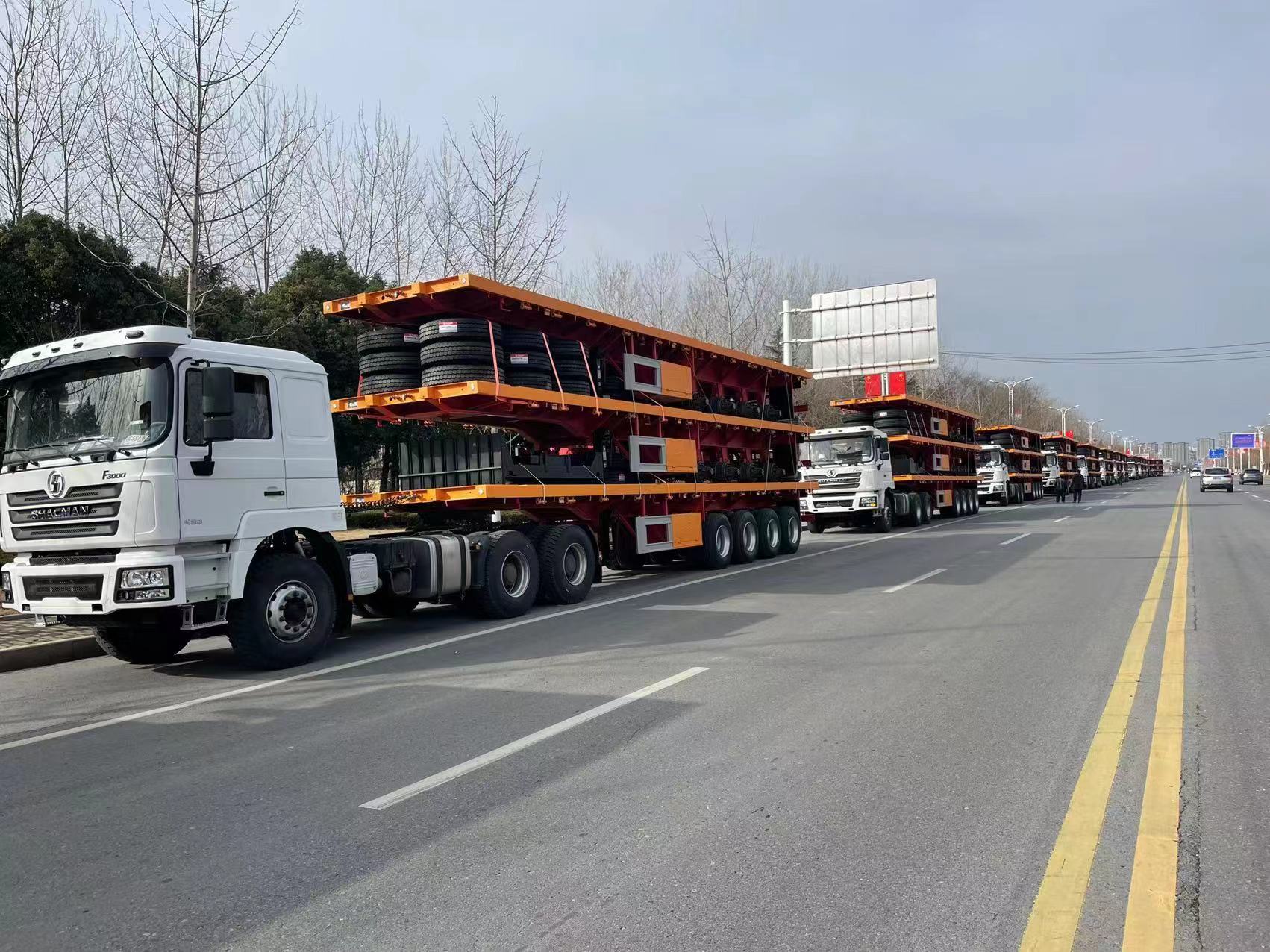 4 Axles Flatbed Semi Trailers are ready for shipment to the Africa country