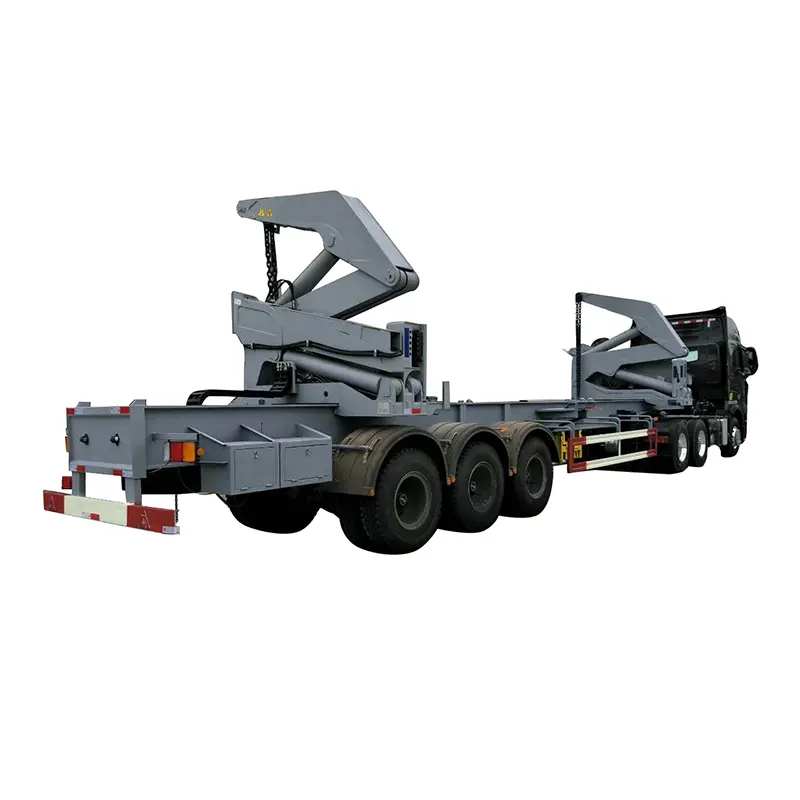 20ft Sidelifer Side Loader Container Semi Trailer with Xcmg 37 Tons Crane