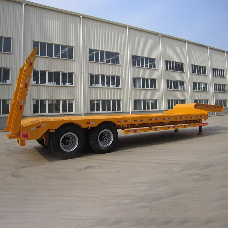 30-40 Tons 2 Axles Lowbed Semi Trailer with Rear Ramp - 9
