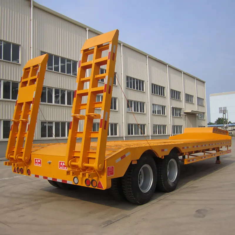 30-40 Tons 2 Axles Lowbed Semi Trailer with Rear Ramp - 10