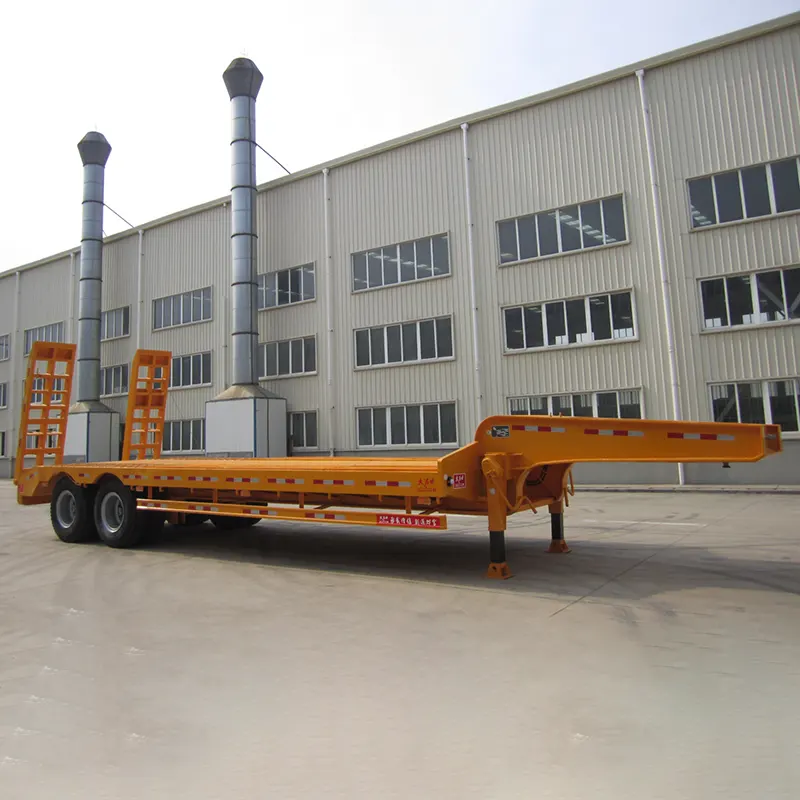 30-40 Tons 2 Axles Lowbed Semi Trailer with Rear Ramp - 8