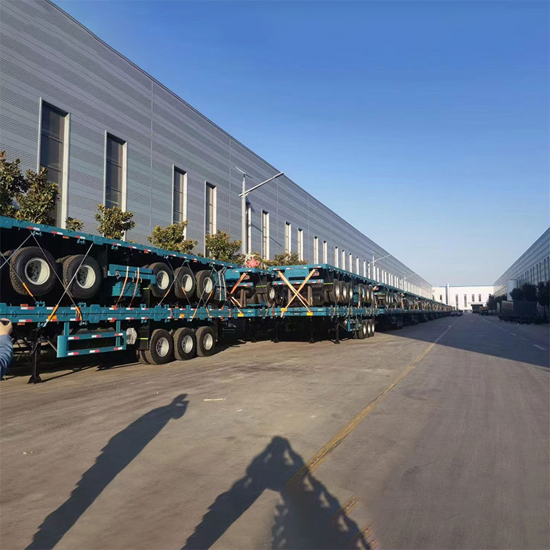 40ft 3 axles flatbed semi trailers with 12 locks