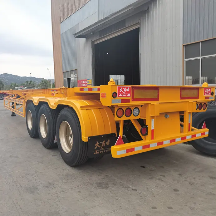 45ft 3-axle skeleton semi trailer with JOST 2 inch King Pin