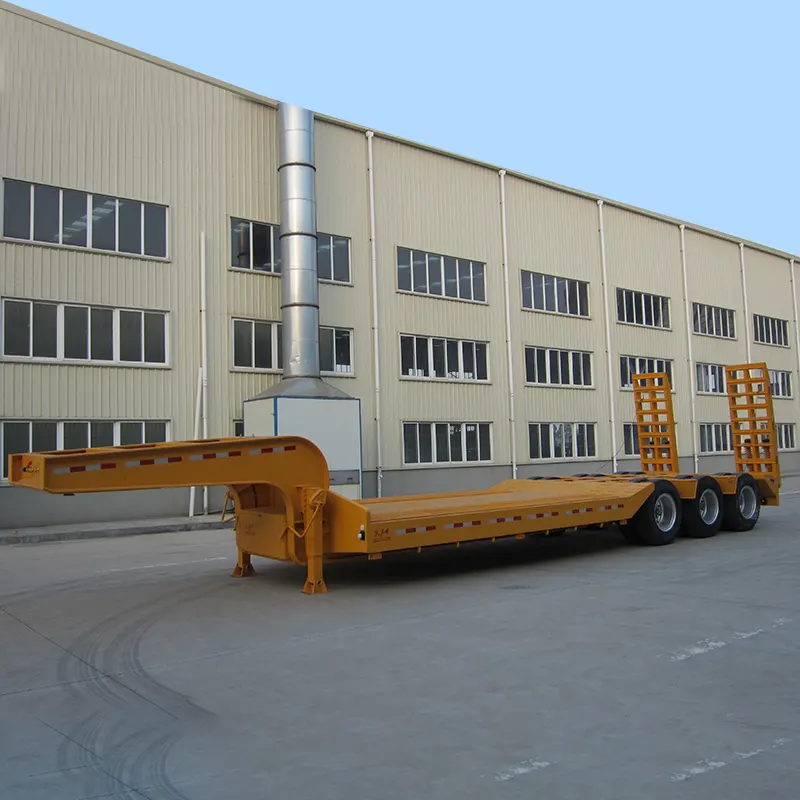 50-60 Tons 3 Axles Lowbed Semi Trailer with Rear Ramp - 8