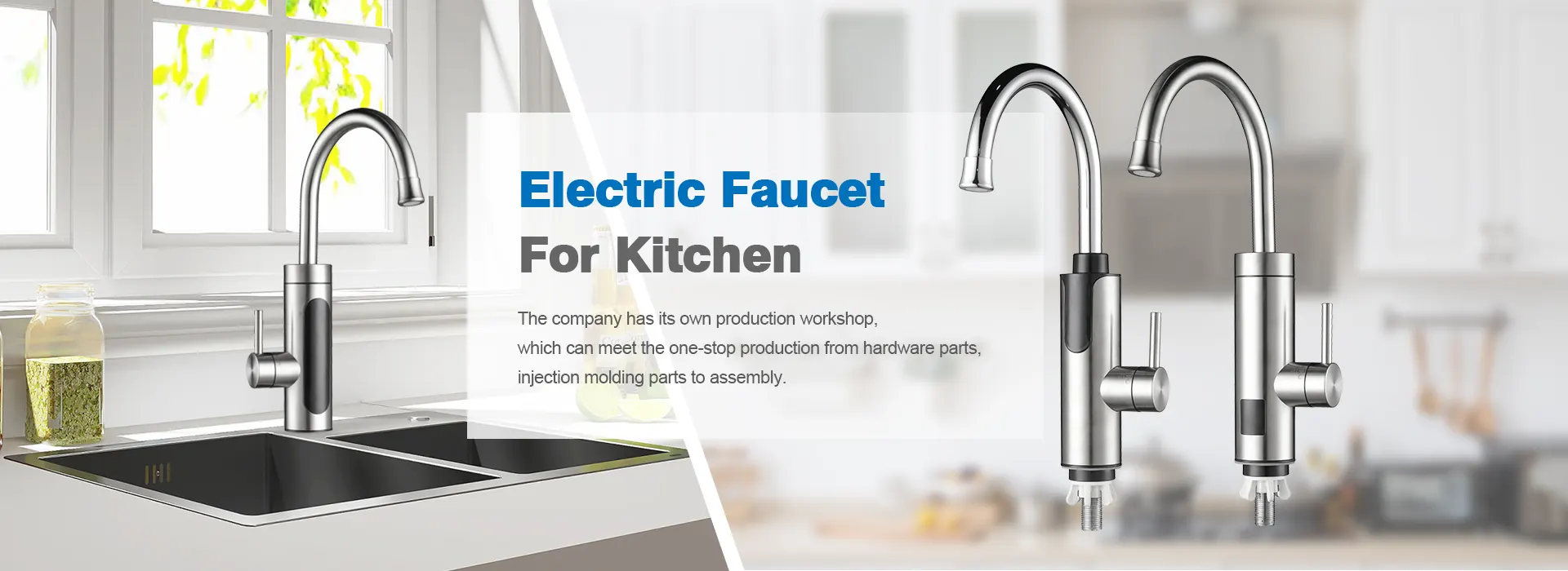 China Stainless Steel Electric Faucet For Kitchen Manufacturers