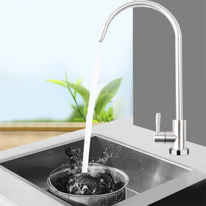 Brass Screw Shank Water Filter Machine Faucet 3/8