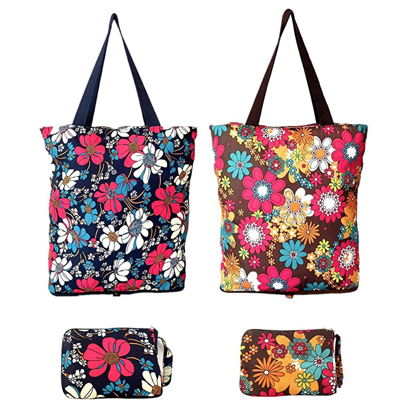 Красочная легкая сумка для покупок с цветочным принтом