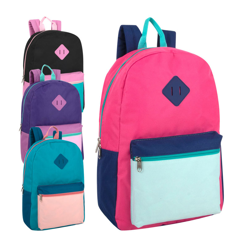 17-inch multi-layered multi-color backpack
