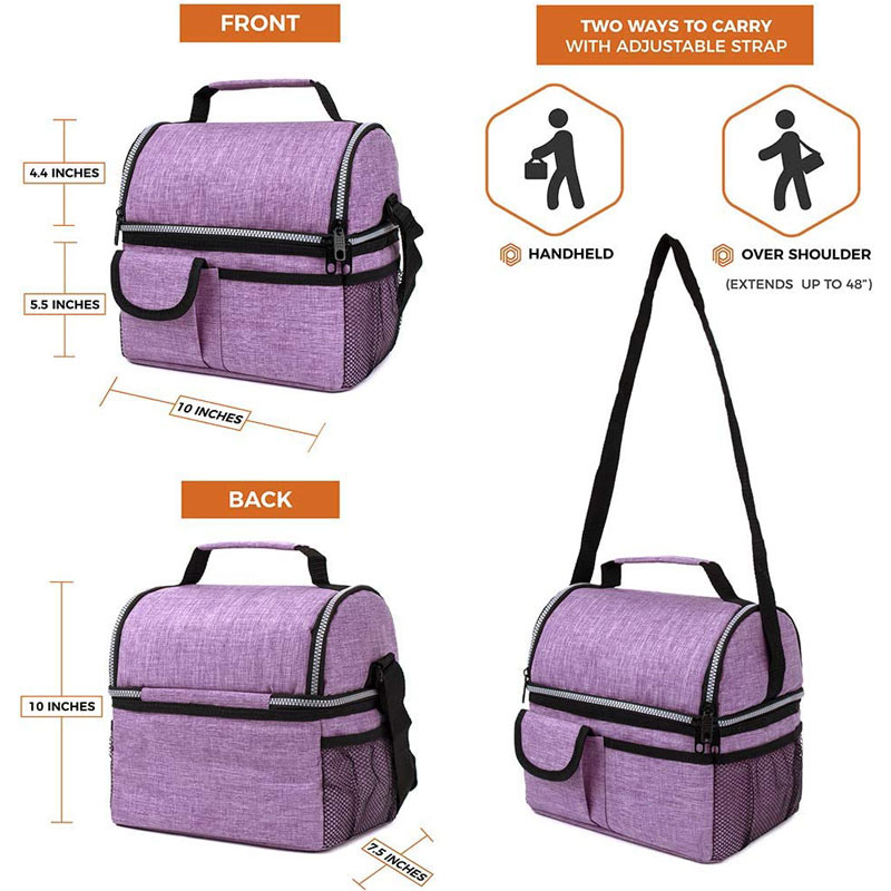Insulated Dual Compartment Lunch Bag - 2
