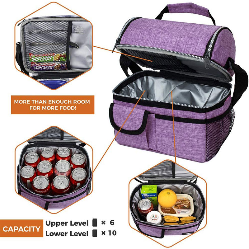 Insulated Dual Compartment Lunch Bag - 5 