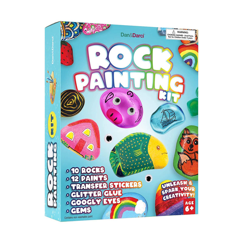 مجموعة أدوات الرسم على الصخور للأطفال مشغولات فنية ذاتية الصنع