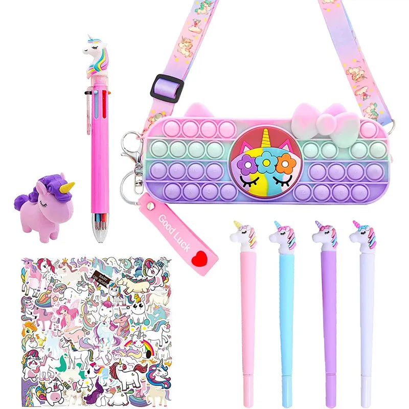 Unicorn Pencil Case Unicorn Stationary Set ສໍາລັບເດັກຍິງ