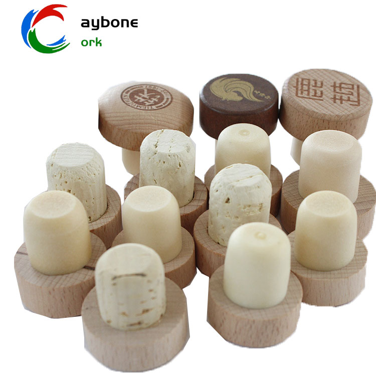 100% Natural Cork T-Shape Stoppers with Size Logo - 2 