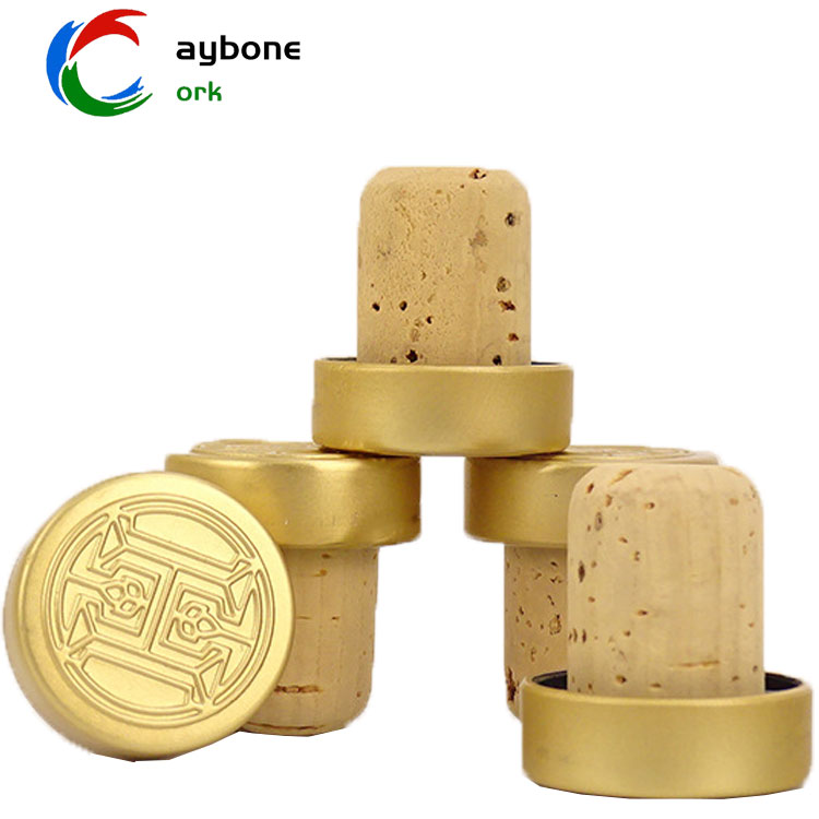 100% Natural Cork T-Shape Stoppers with Size Logo - 4 