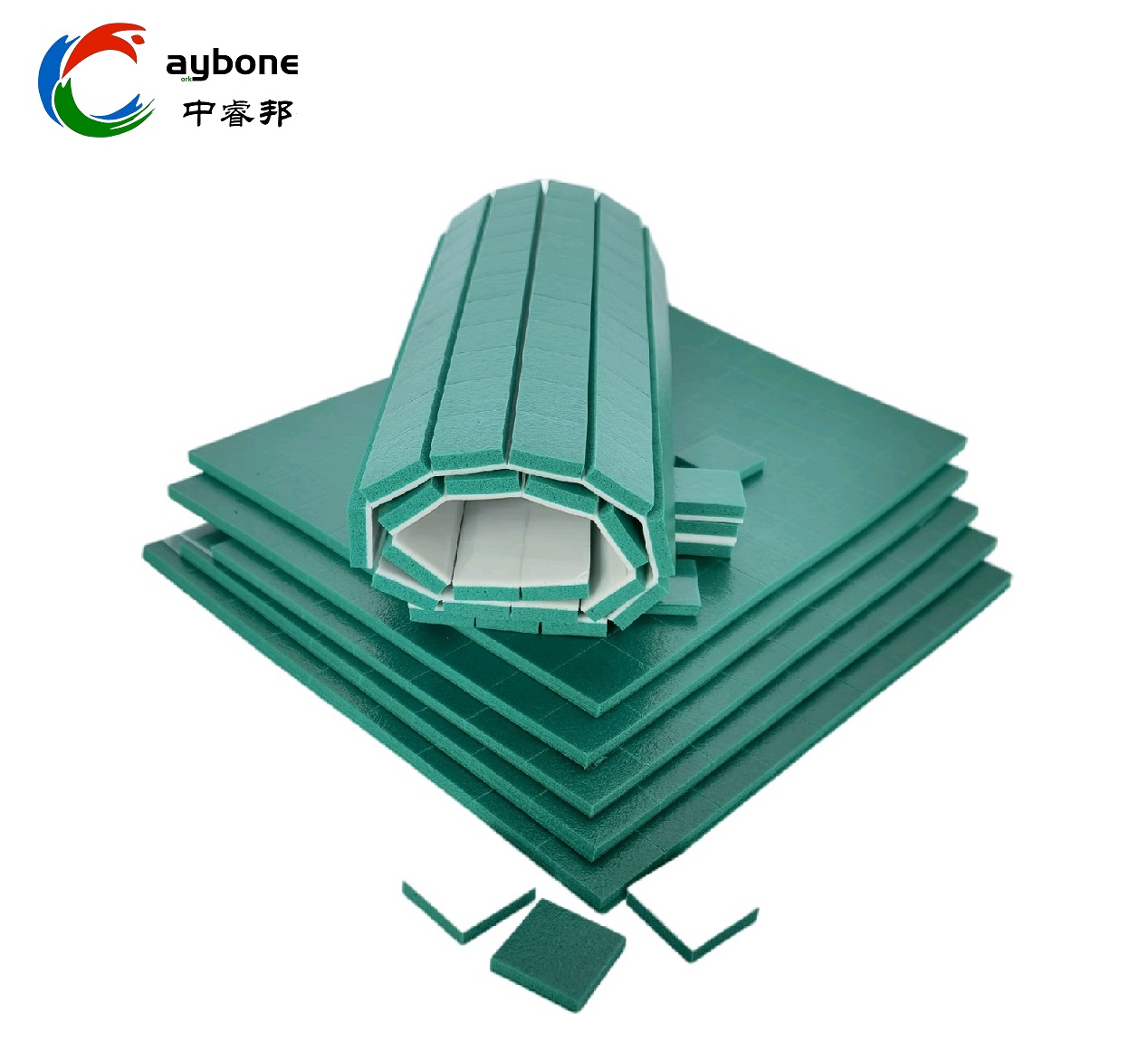 Žalios PVC guminės stiklo padėklai su lipniomis putomis