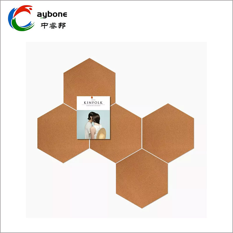Hexagon Cork Board Tiles ກາວດ້ວຍຕົນເອງ Pin Board