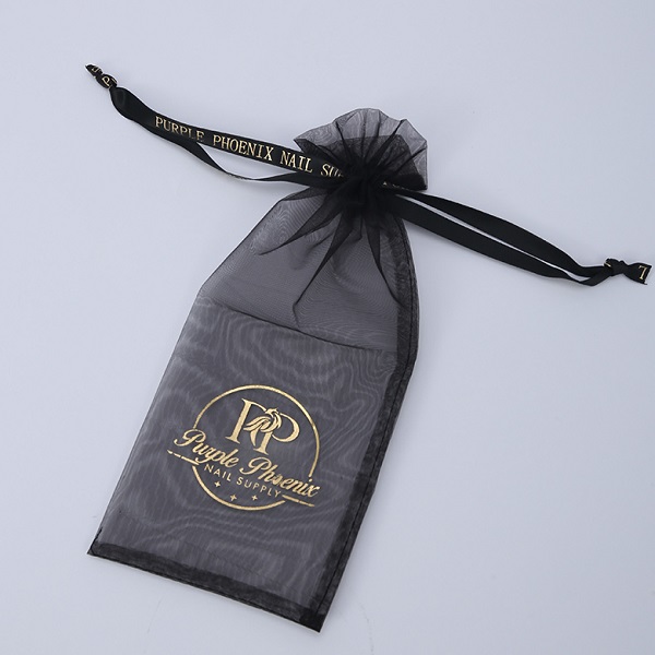 Black Gold Logo Organza Bags