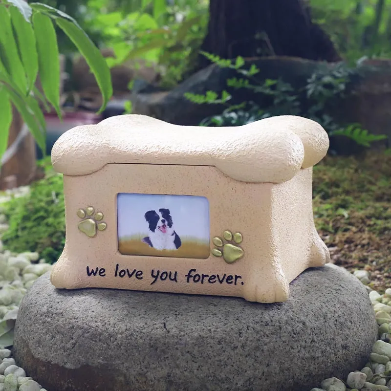 Resin Pet Memorial Urna su paveikslų rėmeliu