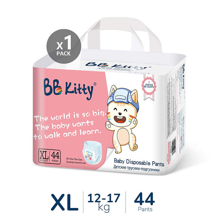 Подгузники-трусики BB Kitty размер XL, 12-17кг 44шт