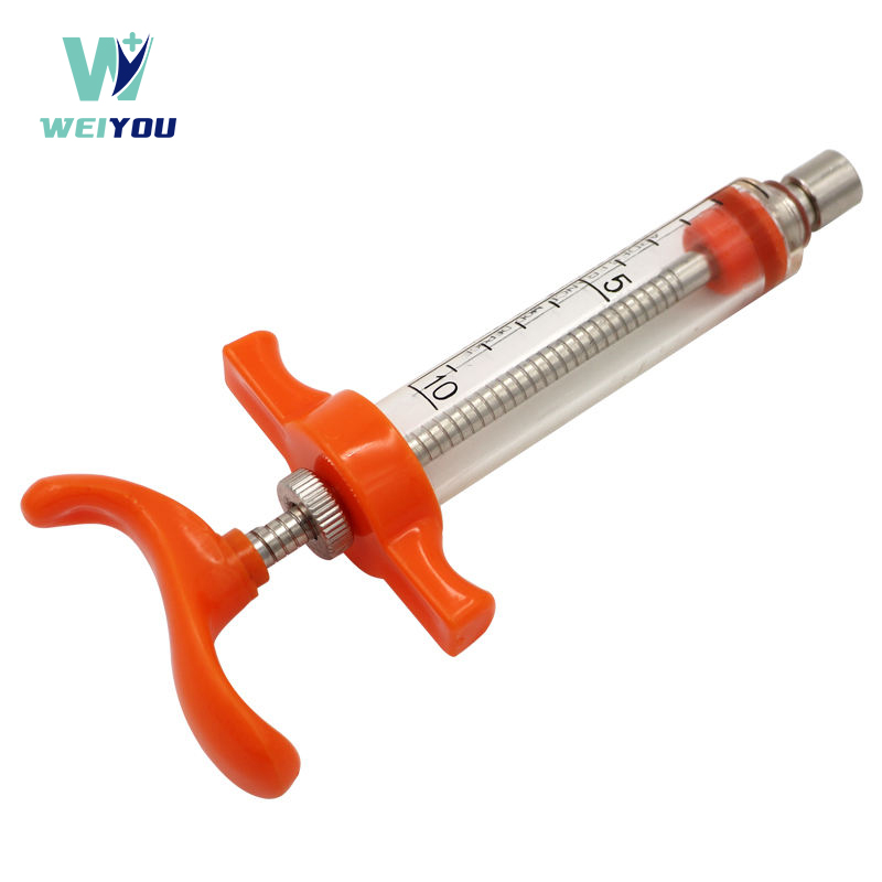 Plastic-Steel Veterinary Syringes With Dose Nut